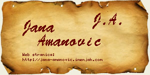 Jana Amanović vizit kartica